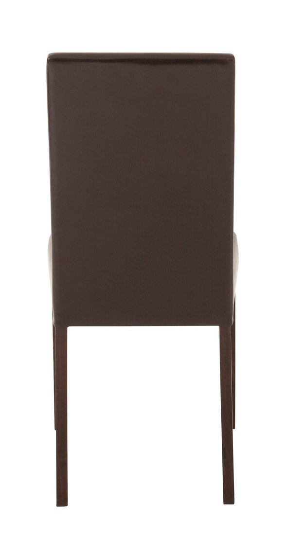 Set 2 scaune Lucca din piele ecologica maro inchis cu picioare din lemn - LunaHome.ro