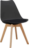 Set 2 scaune »Caihleen« cu pernă fixă neagra, cadru din fag masiv - LunaHome.ro