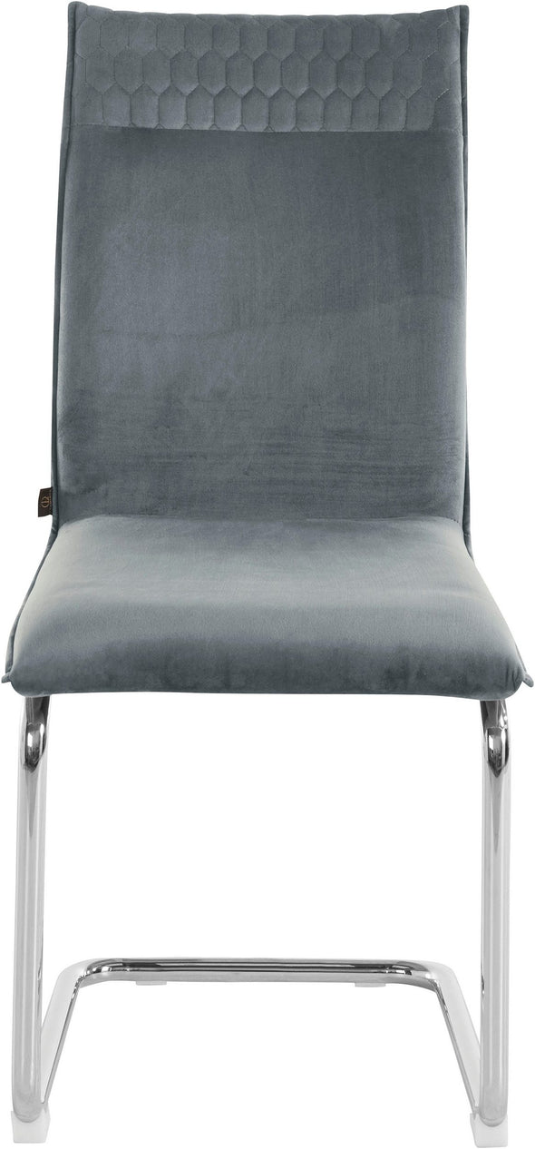 Set 2 scaune »Deorwine« cu tapiterie gri si picioare metalice - LunaHome.ro