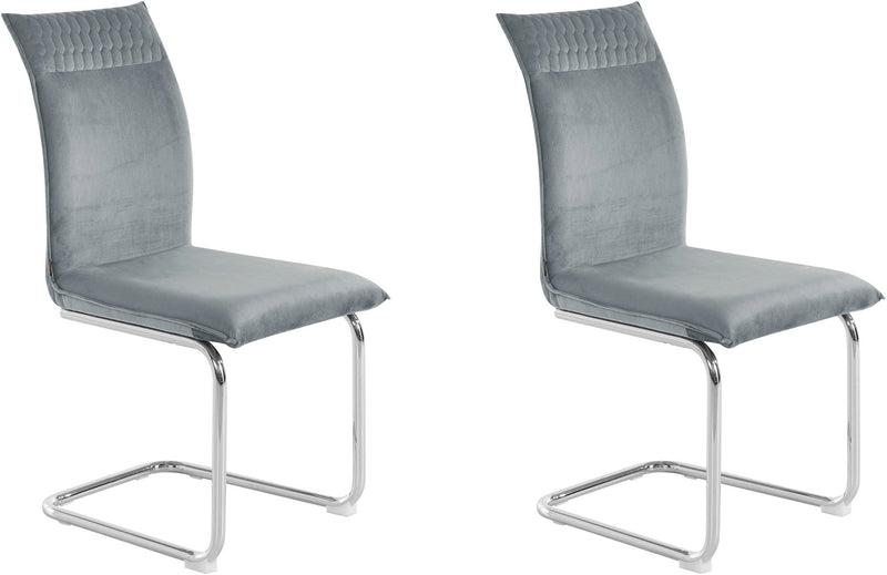 Set 2 scaune »Deorwine« cu tapiterie gri si picioare metalice - LunaHome.ro