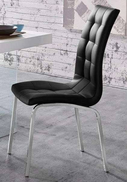 Set 2 scaune »Lila« din piele ecologica neagra cu cadru din metal - LunaHome.ro