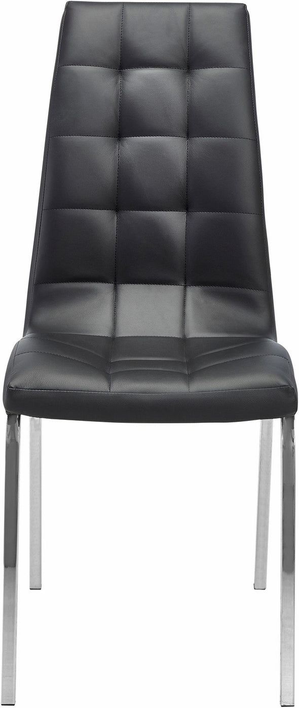 Set 2 scaune »Lila« din piele ecologica neagra cu cadru din metal - LunaHome.ro