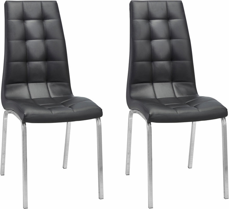 Set 2 scaune »Lila« din piele ecologica neagra cu cadru din metal - LunaHome.ro