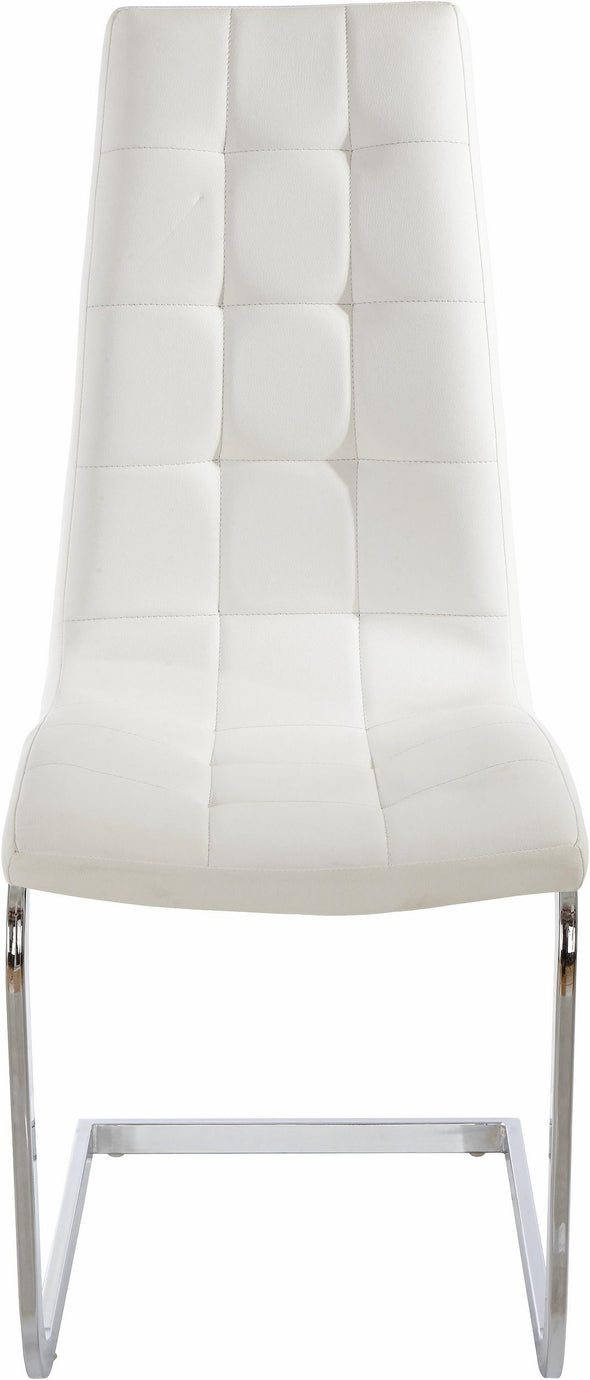 Set 2 scaune »Lola« cu husa din piele artificiala si cadru metalic cromat - LunaHome.ro