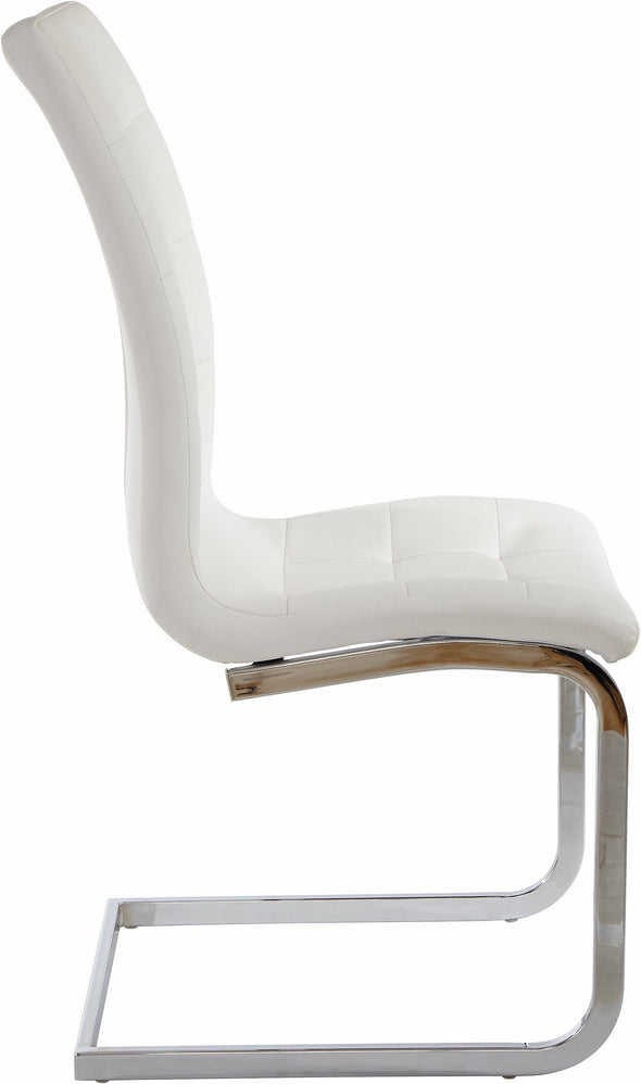 Set 2 scaune »Lola« cu husa din piele artificiala si cadru metalic cromat - LunaHome.ro