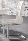 Set 2 scaune »Lola« cu husa din piele artificiala si cadru metalic cromat - LunaHome.ro