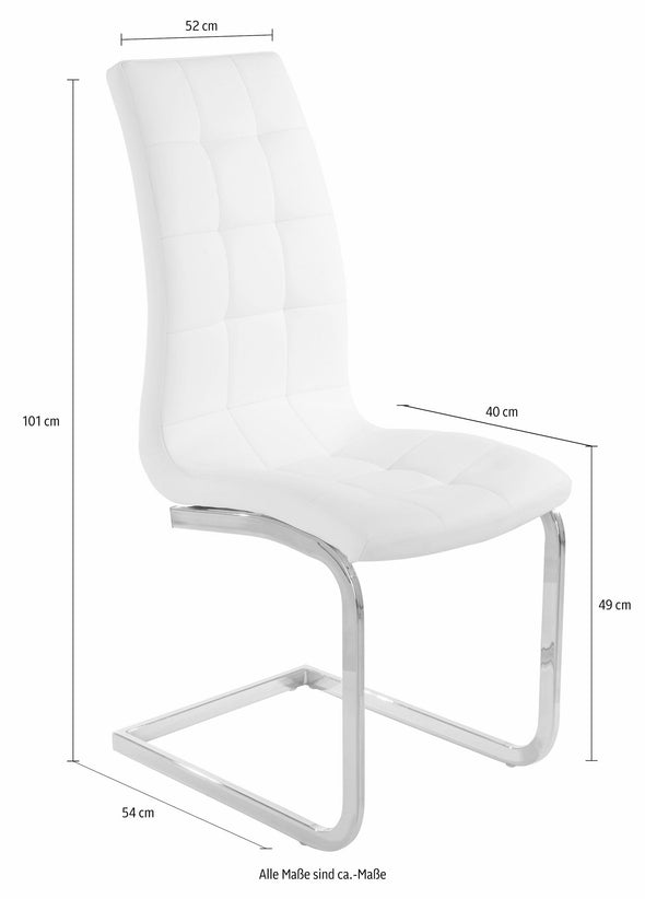 Set 2 scaune »Lola« cu husa din piele artificiala si cadru metalic cromat - LunaHome.ro