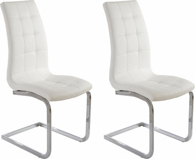 Set 2 scaune »Lola« cu husa din piele artificiala si cadru metalic cromat - LunaHome.ro