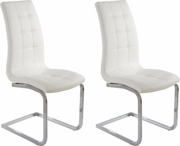 Set 2 scaune »Lola« cu husa din piele artificiala si cadru metalic cromat - LunaHome.ro