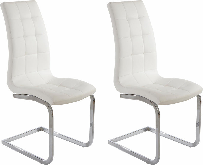 Set 2 scaune »Lola« cu husa din piele artificiala si cadru metalic cromat - LunaHome.ro