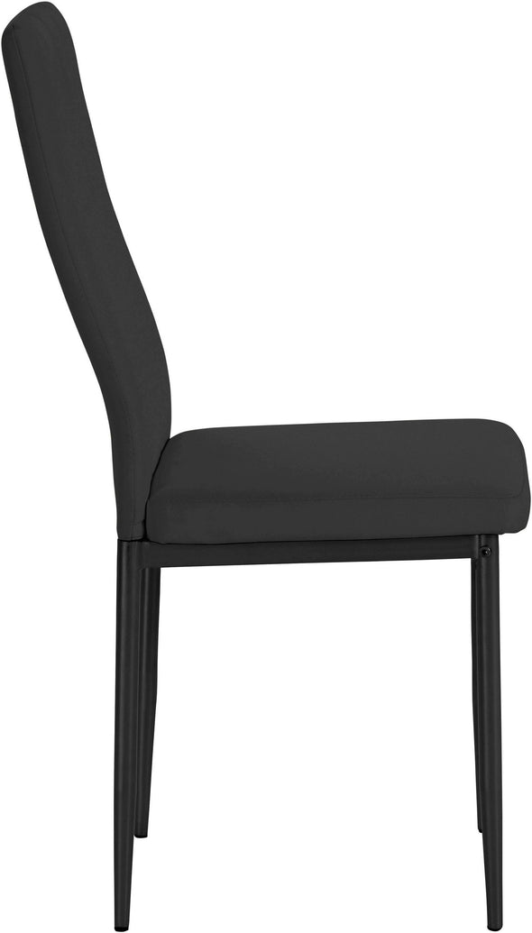 Set 2 scaune »Remus« din piele ecologica neagra, picioare din metal negru - LunaHome.ro