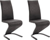 Set 2 scaune »Ziri«, husa din microfibra rezistenta, cadru metalic negru - LunaHome.ro