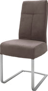 Set 2 scaune maro Talena cu cadru metalic si aspect de piele - LunaHome.ro