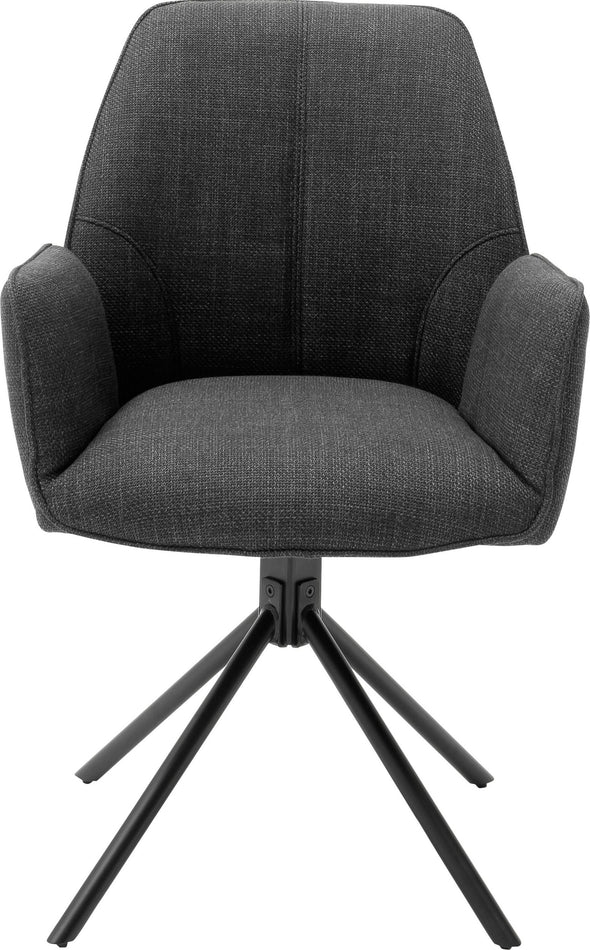 Set 2 scaune rotative Pemba antracit cu cadru metalic - LunaHome.ro