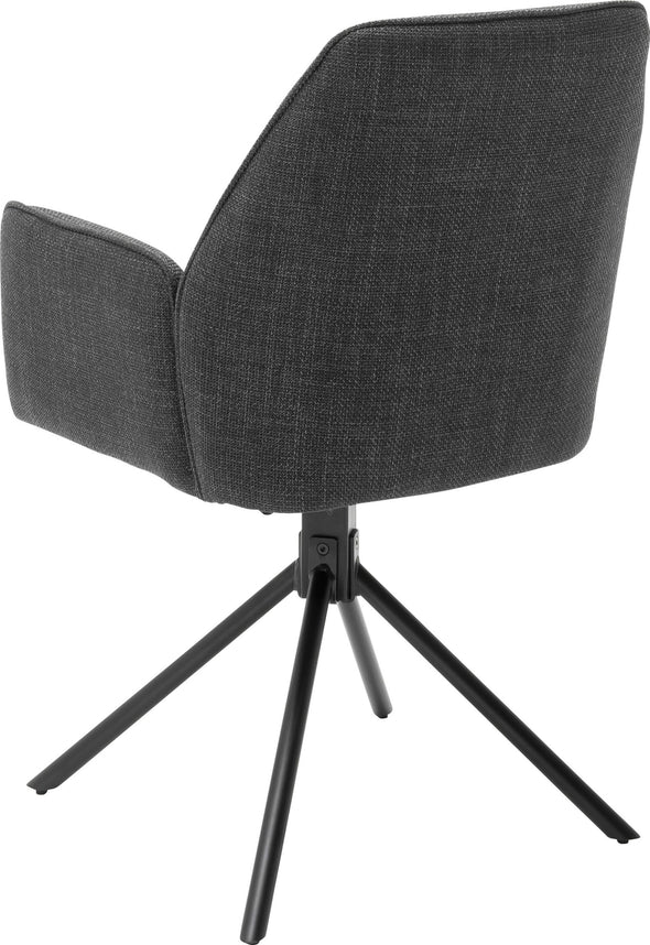Set 2 scaune rotative Pemba antracit cu cadru metalic - LunaHome.ro