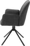 Set 2 scaune rotative Pemba antracit cu cadru metalic - LunaHome.ro
