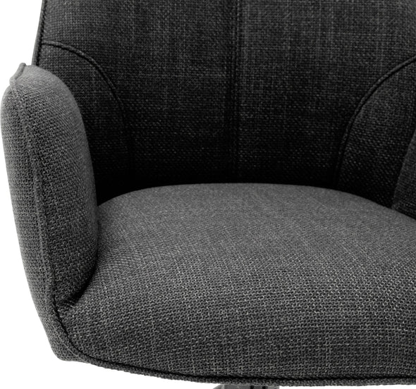 Set 2 scaune rotative Pemba antracit cu cadru metalic - LunaHome.ro
