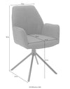 Set 2 scaune rotative Pemba antracit cu cadru metalic - LunaHome.ro