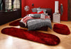 Set 3 covoare ovale pentru dormitor »Dana« foarte pufoase, rosu - LunaHome.ro
