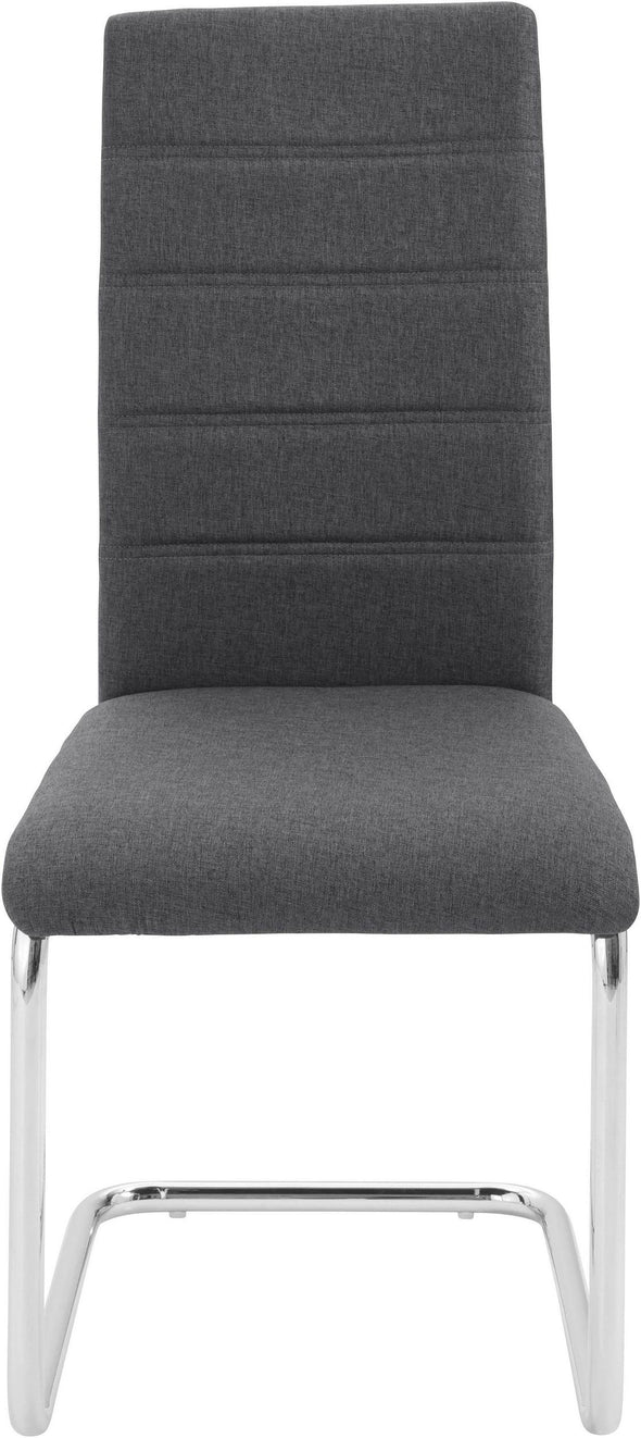 Set 4 scaune Doris antracit cu tapiterie textila si picioare metalice - LunaHome.ro
