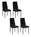 Set 4 scaune »Remus« din catifea neagra cu  picioare din metal negru - LunaHome.ro