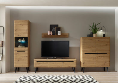 Set de living din 4 piese »Torge«, culoare stejar, 343 cm latime - LunaHome.ro