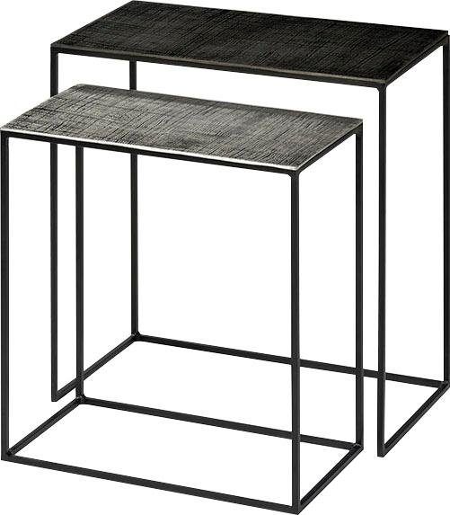 Set două măsuțe laterale Lambert Yuki cu blat din aluminiu - LunaHome.ro