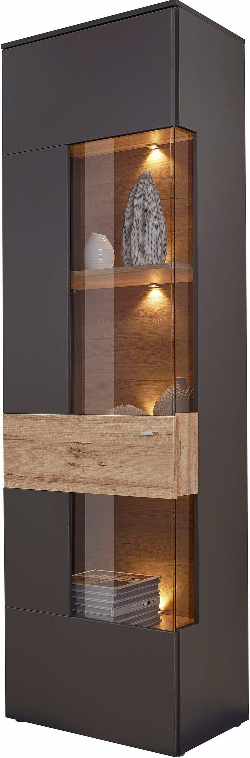 Vitrină FORTE din MDF si sticla, 203 cm - LunaHome.ro