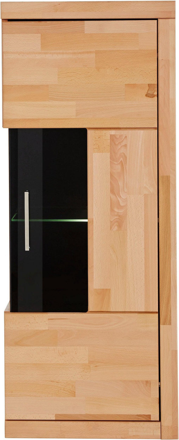 Vitrina Woltra Falco cu fronturi din lemn de fag, 125 cm inaltime - LunaHome.ro
