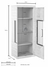 Vitrina Woltra Falco cu fronturi din lemn de fag, 125 cm inaltime - LunaHome.ro