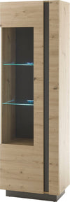 Vitrina »CLAiR« culoare stejar cu design modern, inaltime 154 cm - LunaHome.ro