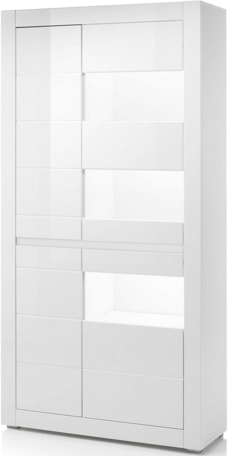 Vitrina »Carat« alb lucios cu geam transparent, 100 cm latime - LunaHome.ro
