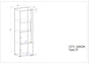 Vitrina »City Giron« gri cu detalii de culoare stejar, design modern, 50 cm latime - LunaHome.ro