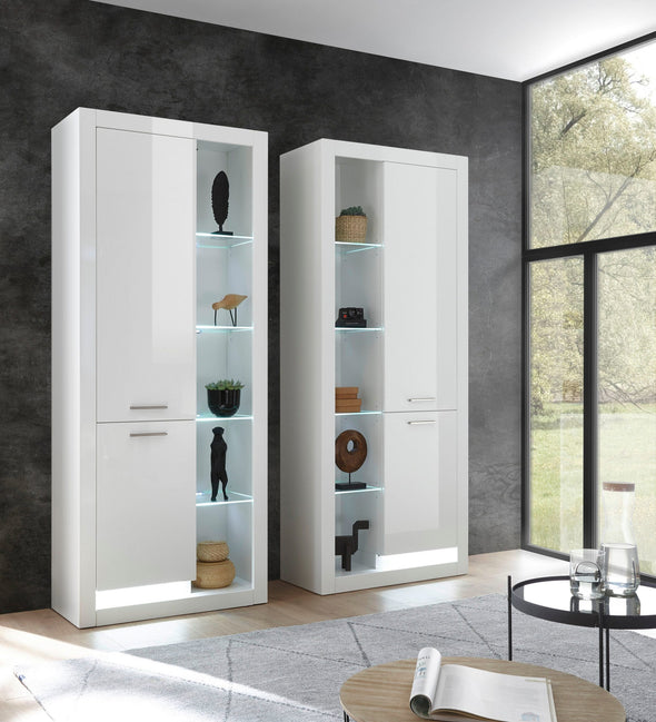 Vitrina »MERAN« într-un design modern alba, 80 cm latime - LunaHome.ro