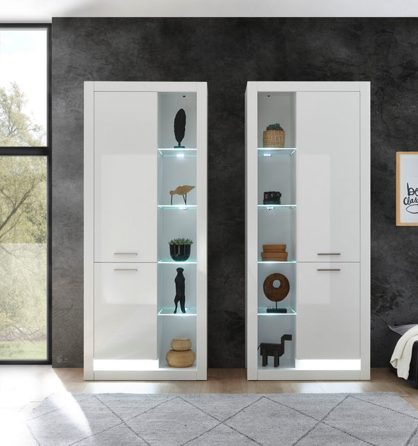 Vitrina »MERAN« într-un design modern alba, 80 cm latime - LunaHome.ro