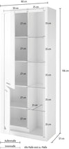 Vitrina »MERAN« într-un design modern alba, 80 cm latime - LunaHome.ro