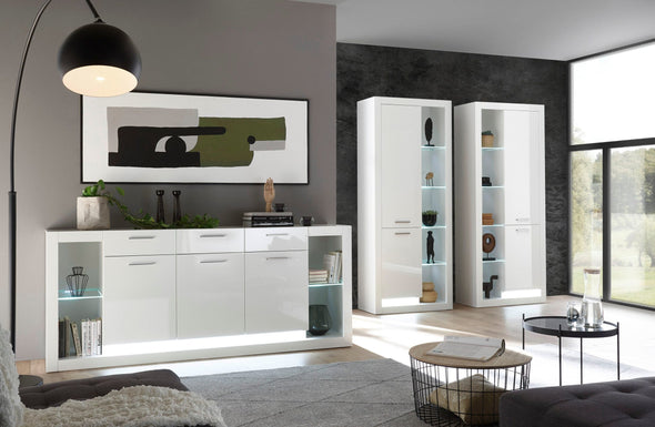 Vitrina »MERAN« într-un design modern alba, 80 cm latime - LunaHome.ro