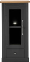Vitrina »Westminster« gri inchis din MDF, 58 cm latime - LunaHome.ro