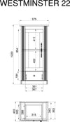 Vitrina »Westminster« gri inchis din MDF, 58 cm latime - LunaHome.ro