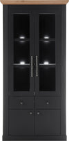Vitrina »Westminster« gri inchis din MDF, 97 cm latime - LunaHome.ro