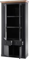 Vitrina »Westminster« gri inchis din MDF, 97 cm latime - LunaHome.ro