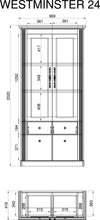 Vitrina »Westminster« gri inchis din MDF, 97 cm latime - LunaHome.ro