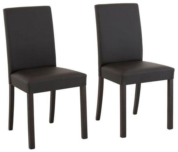 Set 2 scaune maro imitație de piele Nina