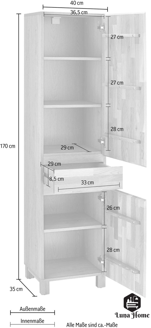 Dulap baie stejar Kaika 40 cm