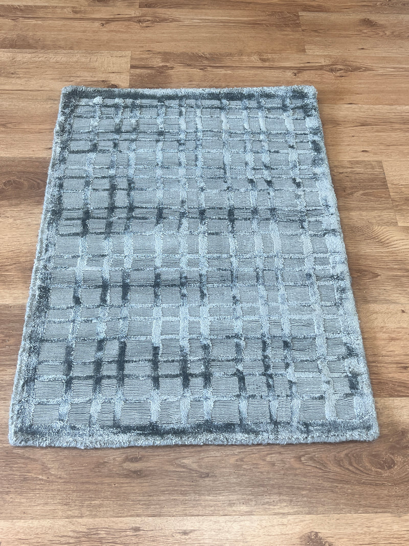 Covor Soley din viscoza si bumbac, gri lucios 60x90 cm - LunaHome.ro