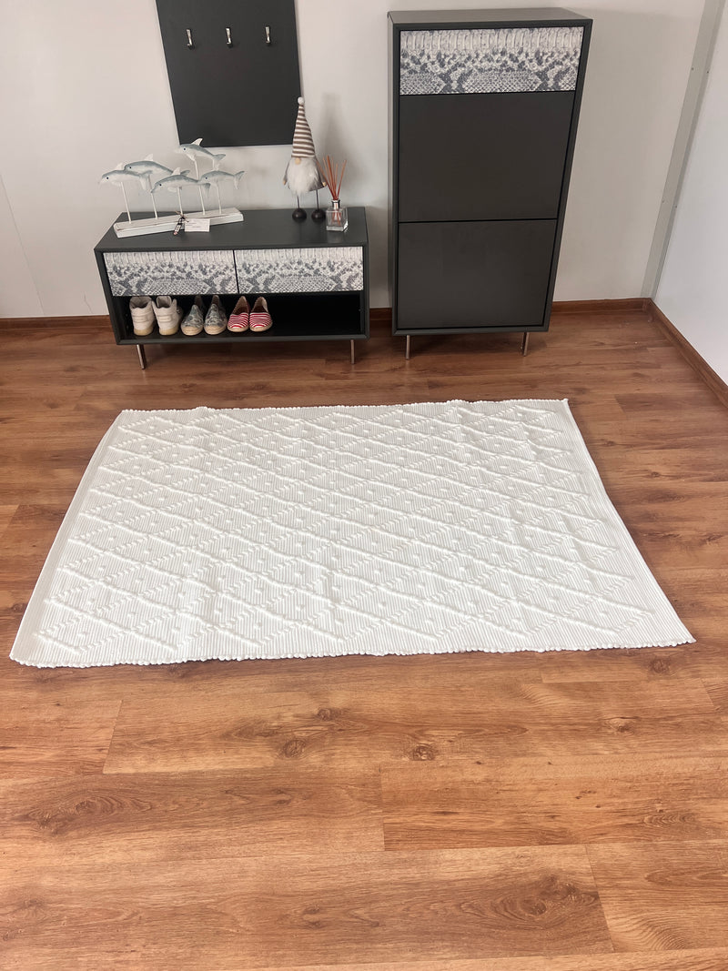 Covor traversa Blau Engel din materiale reciclate, alb - LunaHome.ro