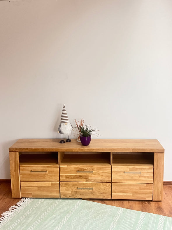 Comoda TV Woltra »Celle« cu fronturi din lemn de stejar, 160 cm latime - LunaHome.ro