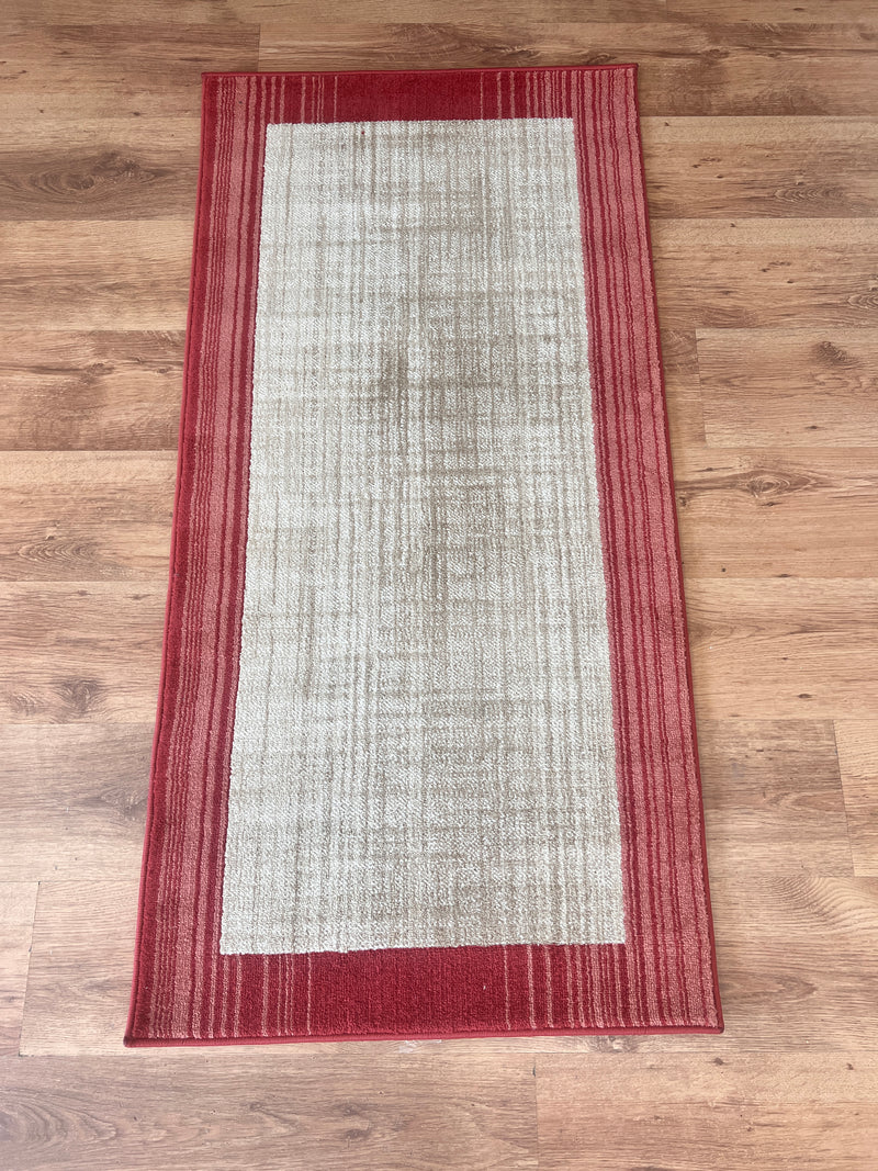 Covor Elrik cu dungi subtile, usor de intretinut rosu, 70x140 cm - LunaHome.ro