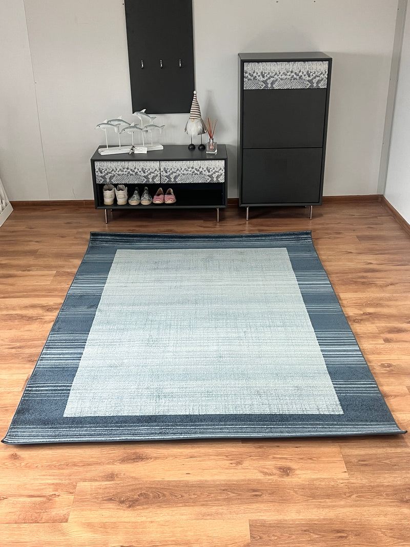 Covor Elrik cu dungi subtile, usor de intretinut albastru 160x230 cm - LunaHome.ro