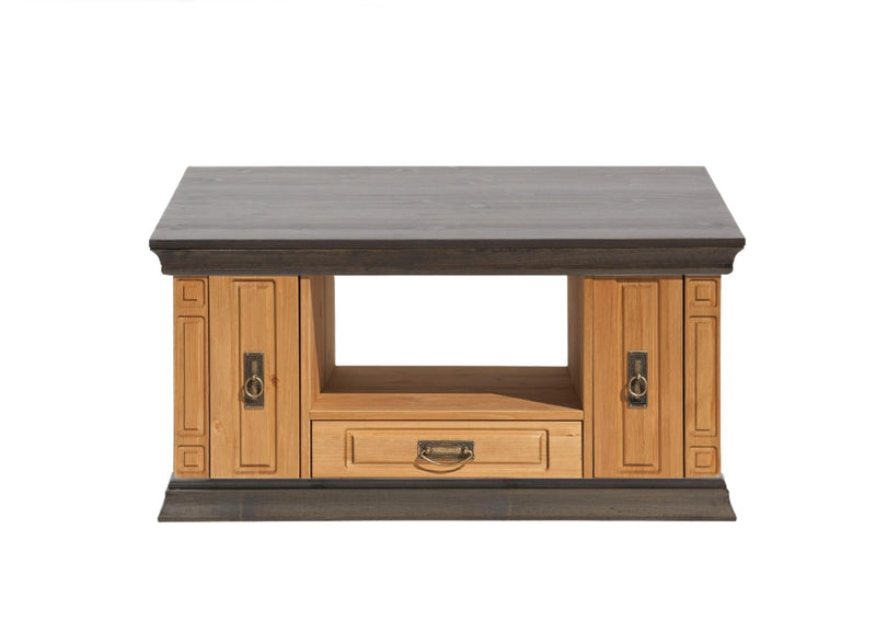 Masuta cafea Vinales III cu sertare, din lemn masiv de pin, 100x69 cm - LunaHome.ro